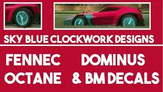 4 COOL SKY BLUE CLOCKWORK DESIGNS ROCKET LEAGUE!!