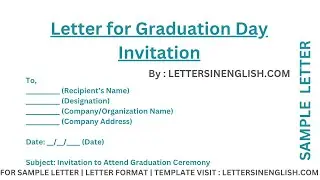 Graduation Invitation Letter &ndash; Sample Letter for Graduation Day Invitation