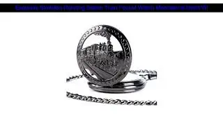 Get Exquisite Skeleton Running Steam Train Pocket Watch Mechanical Hand Winding Clock Pendant Chain