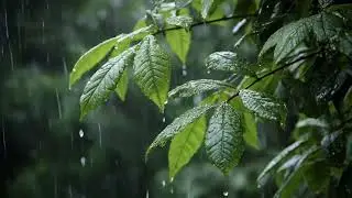 Soft Rain Sounds on Leaves Sleep Ambience Perfect for Deep Relaxation, Meditation, and Stress Relief