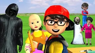 Scary Teacher 3D vs Squid Game haircut for Squid Game Doll challenge 5 times