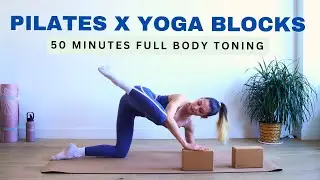 50-Min Full Body Pilates Workout with Yoga Blocks | Strength & Mobility