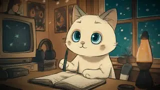 Jazzy Snow Lofi. Lets Study. Cats Literally Can't Resist This Cozy Snow Desk.