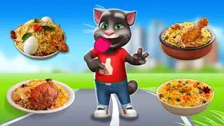 Talking TOM Billu eating chicken biryani egg biryani fish biriyani veg biryani #mkbillu #sbbillu