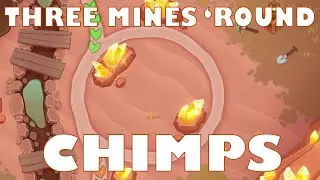 Three mines 'round CHIMPS Bloons TD 6