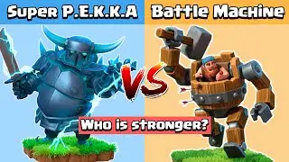 Super PEKKA Vs Battle Machine Vs All Defense | Clash of Clans