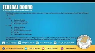 FBISE Conduct practical 2021 | SSC & HSSC 2021 New Notification FBISE 2021 RMT TV