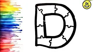 Letter D Drawing, Ice Cream 🍦 Drawing, Colouring for kids, Drawing for kids, Easy Drawing for kids