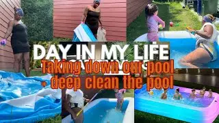 Amazon pool deep clean| weekend vlog | diy mom cleaning hacks 