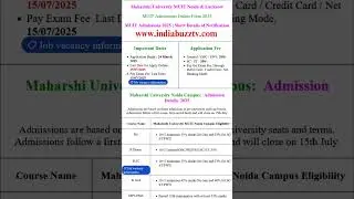 MUIT Noida & Lucknow Campus Admissions Online Form 2025 #admission #applyonline #govermentjobs #job