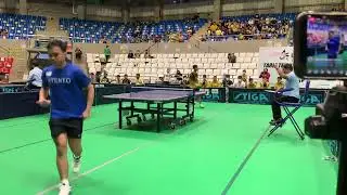 Wrency Abad Vs LJ Tormis: 1st set: UAAP S85 table tennis finals