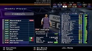 PES 2 - Fiorentina - Stats - PS2