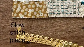 ⭐️ Slow stitch a beautiful piece ⭐️ #slowstitching #sew #sews #fabric #scraps #scrappy #how to #diy 