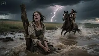 She was tied to a stake as floodwaters rose &mdash; but the man she had saved rode to her rescue.