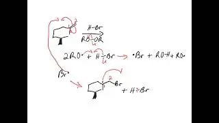 HBr with peroxides reacting with an alkene
