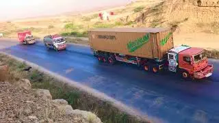 Beautiful Pakistani Nissan Hino Isuzu Bedford dongfong truck trailer container dumpers full loaded 