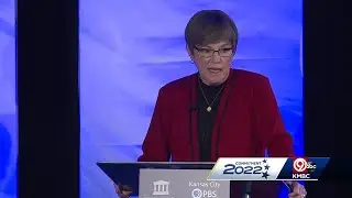Gov. Laura Kelly and Attorney General Derek Schmidt face off in Kansas gubernatorial debate