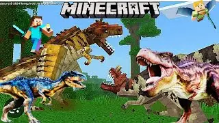 {MINECRAFT} T-REX vs Tarbosaurus in minecraft bedrock edition || #minecraft #gaming #dinosaur 