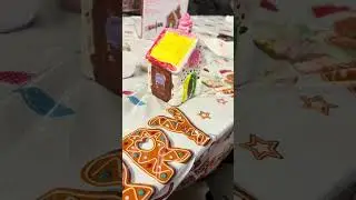 Painting a gingerbread house! #gingerbreadhouse #painting