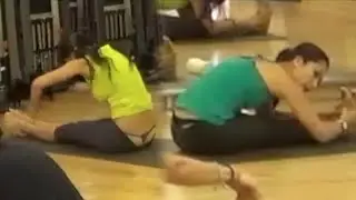 Yoga Class Student and Teacher Thong Slip