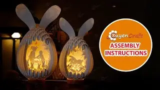 Instructions 3D Easter Egg SVG | Easter Bunny Eggs Pop up Paper Cut Light Box Globe Popup Lightting
