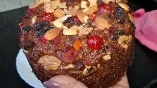 बेकरी जैसी फ्रूट प्लम केक/ Eggless Christmas Plum cake/Simple fruits cake without Oven 😋 