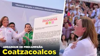 Arranque de precampaña desde Coatzacoalcos, Veracruz.