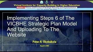 Developing the Monitoring and Evaluation Component of A Strategic Plan by Peter A  Okebukola
