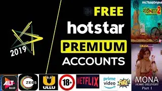Free hotstar premium account  ///   ID- Passwoard 2019
