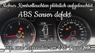 Mehrere Kontrollleuchten pl&ouml;tzlich aufgeleuchtet, ABS Sensor defekt, Reparatur (ABS sensor defective