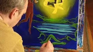 today in studio working on oil painting, abyssal lights. @adam sturch