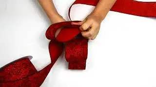 Red Embossed Velvet Baroque Wired Ribbon, Item # 56150801