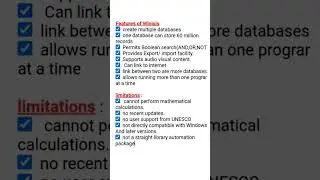 #features and limitations of Winisis #blisc #sem2 #database design #unit-5 #short notes