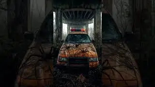 Why Did This Police Car End Here? 🚔🌉 #horror #shorts #viralshorts