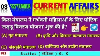 03 September Current Affairs 2021 #21Today Current Affairs | Daily Current Affairs 2021#IDEA_CLASSES