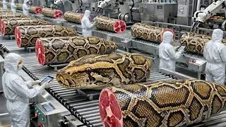 Inside a Python Farming Factory &ndash; (Full Process) How Luxury Meat and Skin Are Made