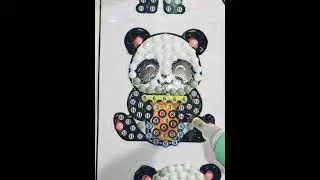 Diamond Art Painting of a Panda Sticker #diamondpainting #craft #diycrafts #diy