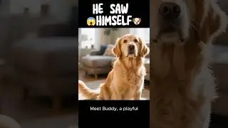 This Golden Retriever's Mirror Reaction is HILARIOUS 😭 #dog #shorts #funny #relatable