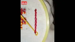 Threaded chain stitch#embroidery#shorts
