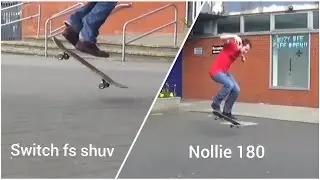 Two new skateboard tricks - Switch FS shuv and Nollie 180