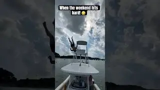 When the weekend catches up with you! 🤣 #boatfail #sandbar #funny #shorts