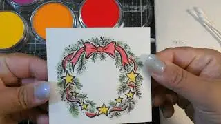 Blue Knight Rubber Stamps Starry Christmas Wreath