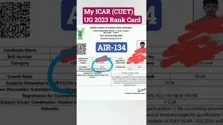 ICAR-CUET Ug rank card 2023 🥳 #icarcounselling2023 #latest #tranding #icarugrankcard #icarug #short