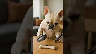 🐶 vs 🪰 🤭🤣😜 Frenchie Cooking Day  #shorts #dogshorts