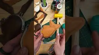 Turning a Taiyaki Pan Into a Leather Pouch?! 🐟✨ #DIY #Leathercraft #Shorts #ASMR #upcycling