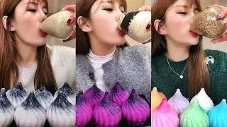 ASMR SOFT SESAME FROZEN MILK  eating sounds  먹방 CRUNCHY SATISFYING MUKBANG #11