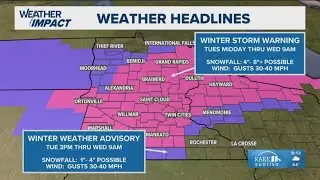 The morning forecast for Tuesday, Nov. 25