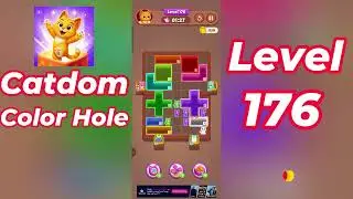 Catdom Color Hole Level 176 Walkthrough 🐱🟣 | Relaxing Color Puzzle Game | Go Answer