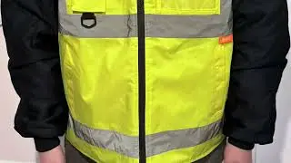 hi viz yellow padded body warmer detchable sleeves