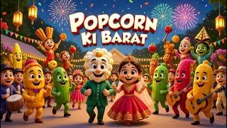 Popcorn Ki Barat | Funny Kids Song | Hindi Cartoon Poem | Tasty Kids Rhymes | Chun Cha Tv